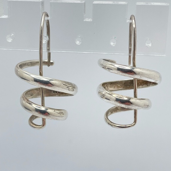 Sterling Spiral Earrings - Picture 1 of 5